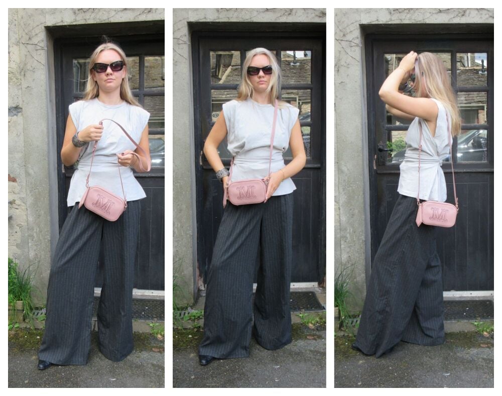 Max Mara Elsa Small Crossbody Camera Bag in Powder Pink Calfskin
