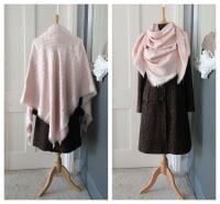 Louis Vuitton Monogram Classic Shawl Scarf Stole in Denim Rose Silk