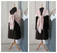Louis Vuitton Monogram Classic Shawl Scarf Stole in Denim Rose Silk
