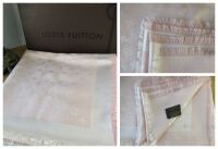 Louis Vuitton Monogram Classic Shawl Scarf Stole in Denim Rose Silk