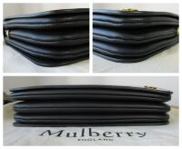 Mulberry Clifton in Black Polished Embossed Croc Printed Leather