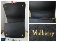 Mulberry Clifton in Black Polished Embossed Croc Printed Leather