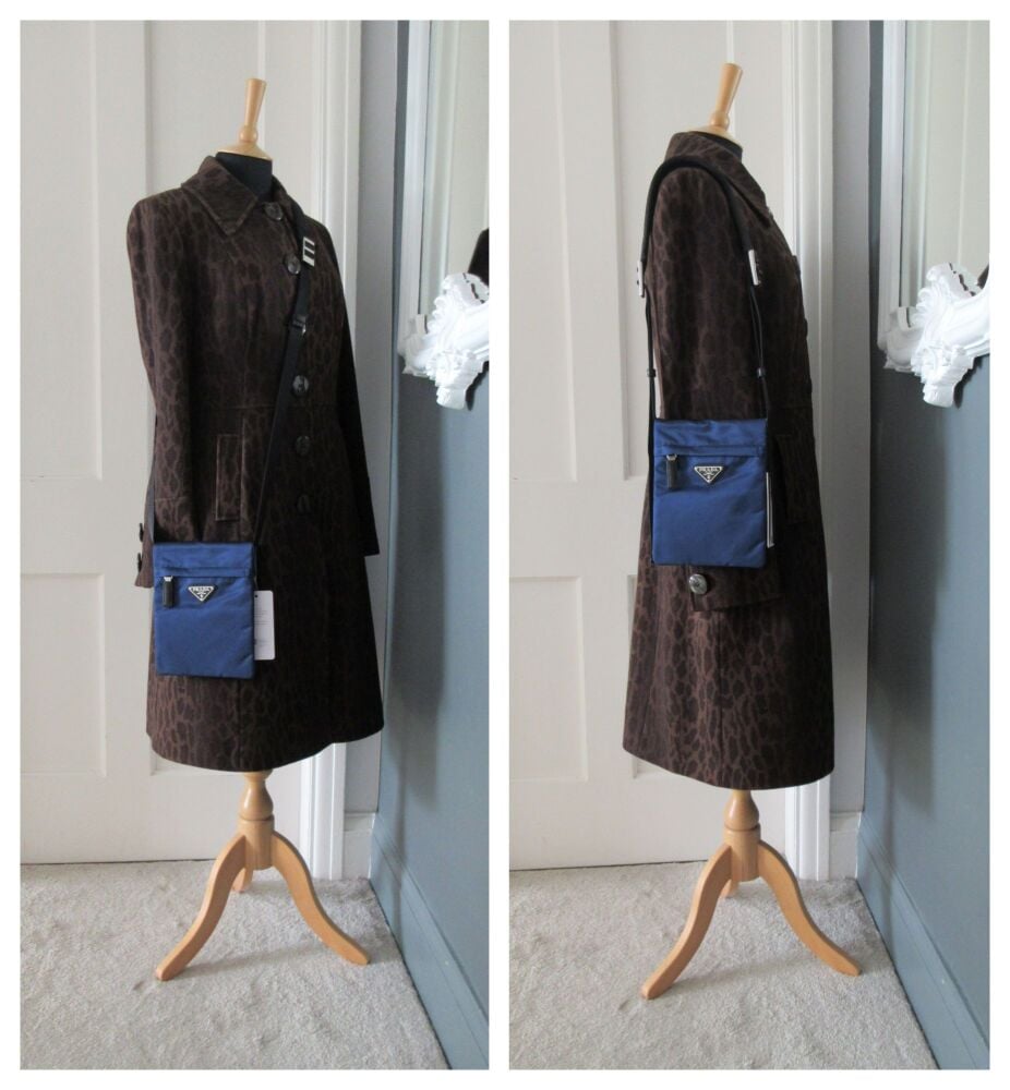 Prada Soft Messenger Bag in Royal Blue Tessuto Nylon
