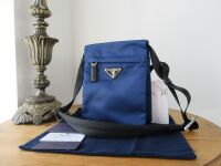 Prada Soft Messenger Bag in Royal Blue Tessuto New