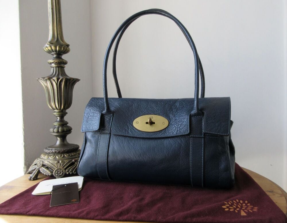 Mulberry Classic East West Bayswater in Indigo Polished Buffalo