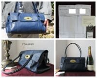 Mulberry Classic East West Bayswater in Indigo Polished Buffalo