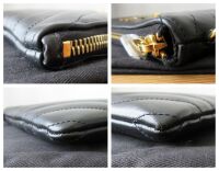 Saint Laurent YSL Monogram Cassandre A5 Wristlet Zip Pouch in Black Matelas
