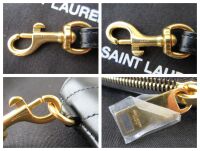 Saint Laurent YSL Monogram Cassandre A5 Wristlet Zip Pouch in Black Matelas