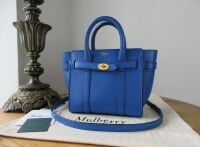 Mulberry Micro Zipped Bayswater in Porcelain Blue Small Classic Grain