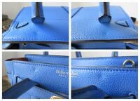 Mulberry Micro Zipped Bayswater in Porcelain Blue Small Classic Grain