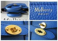 Mulberry Micro Zipped Bayswater in Porcelain Blue Small Classic Grain