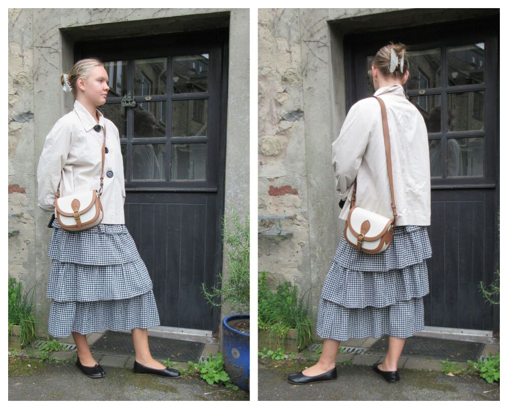 Gerard Darel Le Gypsy Saddle Bag Satchel in Natural Ecru Linen Toile and Calfskin