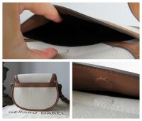Gerard Darel Le Gypsy Saddle Bag Satchel in Natural Linen Toile and Calfski