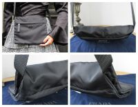 Prada Soft Medium Duo Messenger in Nero Tessuto Nylon