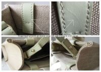 Chloé Woody Small Tote in Light Eucalyptus Linen & Calfskin