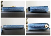 Chanel Boy Small Zip Around Wallet in Blue Caviar