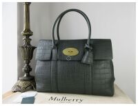 Mulberry Classic Heritage Bayswater in Mulberry Green Croc