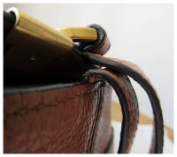 Chlo&Atilde;&copy; Mini Marcie Small Saddle Bag in Tan Pebbled Calfskin