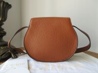 Chlo&Atilde;&copy; Mini Marcie Small Saddle Bag in Tan Pebbled Calfskin