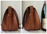 Chlo&Atilde;&copy; Mini Marcie Small Saddle Bag in Tan Pebbled Calfskin