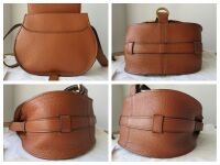 Chlo&Atilde;&copy; Mini Marcie Small Saddle Bag in Tan Pebbled Calfskin