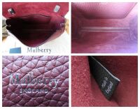 Mulberry Regular Lily in Black Cherry  Heavy Grain Leather with Brushed Sil