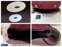 Mulberry Regular Lily in Black Cherry  Heavy Grain Leather with Brushed Sil