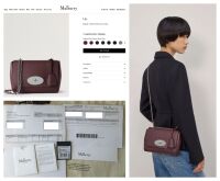Mulberry Regular Lily in Black Cherry  Heavy Grain Leather with Brushed Sil