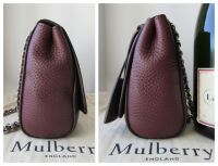 Mulberry Regular Lily in Black Cherry  Heavy Grain Leather with Brushed Sil