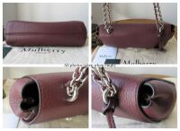 Mulberry Regular Lily in Black Cherry  Heavy Grain Leather with Brushed Sil