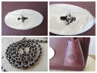 Mulberry Regular Lily in Black Cherry  Heavy Grain Leather with Brushed Sil
