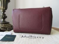 Mulberry Regular Lily in Black Cherry  Heavy Grain Leather with Brushed Sil