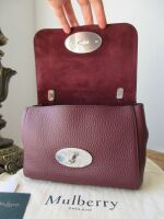 Mulberry Regular Lily in Black Cherry  Heavy Grain Leather with Brushed Sil