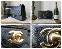 Chanel Classic Medium Double Flap in Black Caviar with 22K Gold Hardware