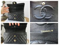 Chanel Classic Medium Double Flap in Black Caviar with 22K Gold Hardware