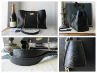 Mulberry Lily Chain Tote in Black Small Classic Grain Leather