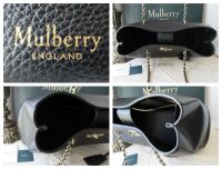 Mulberry Lily Chain Tote in Black Small Classic Grain Leather