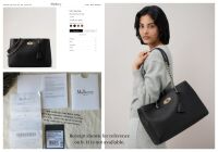 Mulberry Lily Chain Tote in Black Small Classic Grain Leather