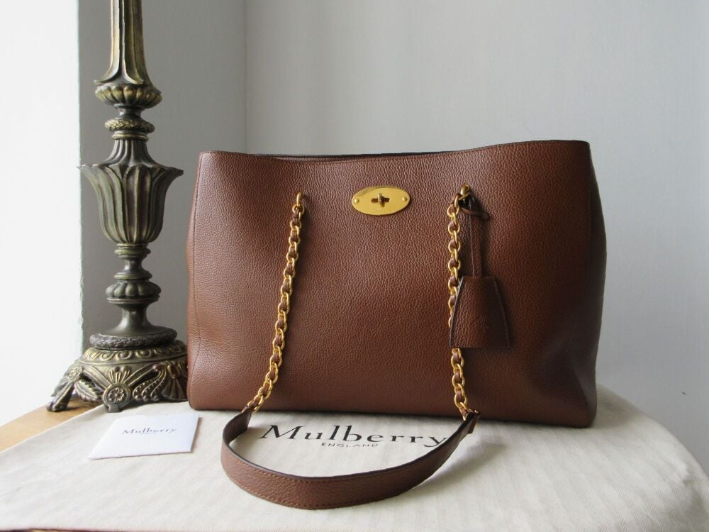 Mulberry Lily Chain Tote in Oak Two-Tone Small Classic Grain Leather