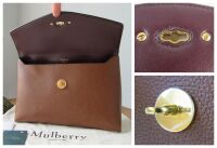 Mulberry Large Darley Cosmetic Pouch Oak in Oak Two-Tone Small Classic Grai