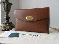 Mulberry Large Darley Cosmetic Pouch Oak in Oak Two-Tone Small Classic Grai