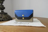 Mulberry Multiflap Multi Card Case Purse in Dune, Porcelaine Blue and Black