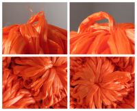 Prada Raffia Rombi Woven Canapa Tote in Papaya Orange