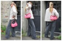 Mulberry Small Leighton Hobo in Geranium Pink Small Classic Grain