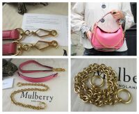 Mulberry Small Leighton Hobo in Geranium Pink Small Classic Grain