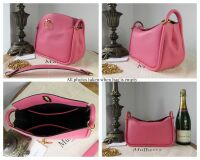 Mulberry Small Leighton Hobo in Geranium Pink Small Classic Grain