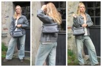 Givenchy ID93 Medium Zip Bag in Storm Grey Calfskin with Silver Hardware