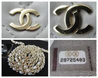 Chanel Wallet on Chain WoC in Dove Grey Chevron Quilted Lambskin with Champ