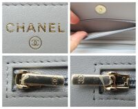 Chanel Wallet on Chain WoC in Dove Grey Chevron Quilted Lambskin with Champ