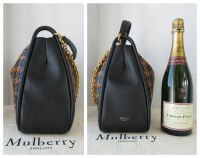 Mulberry Leighton Hobo in Nutmeg, Midnight & Black Woven Houndstooth